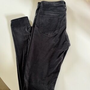 AG THE FARRAH SKINNY HIGH RISE GREY VELEVET SIZE 25